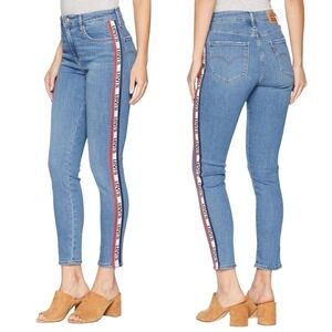 Levi's Women's 721 High Rise Tapered Skinny Ankle Jeans Runner Up Logo Size 29